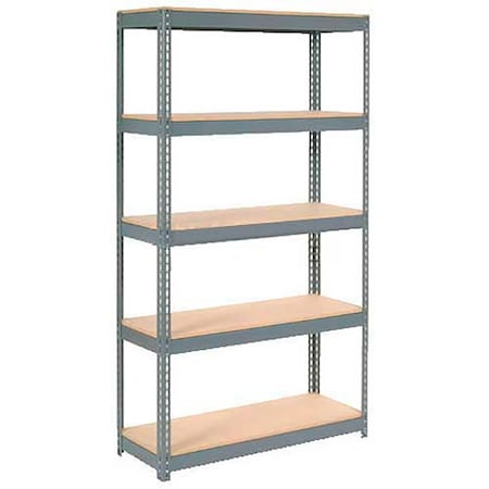 Global Industrial Extra Heavy Duty Shelving 48W x 18D x 72H With 5 Shelves, Wood Deck, Gry B2297159